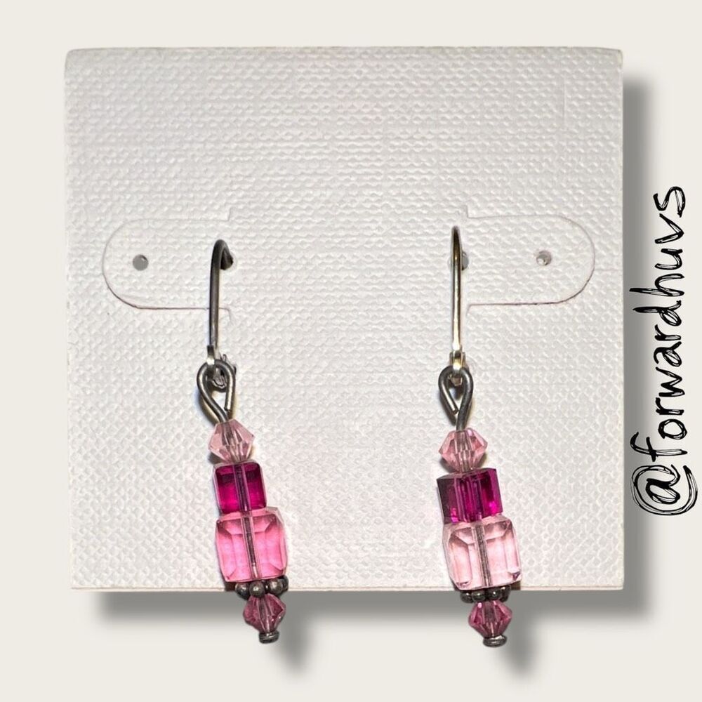 Bundle Sale 3 for $15 | Hand Crafted Gorgeous Pink Tone Latch Back Earrings